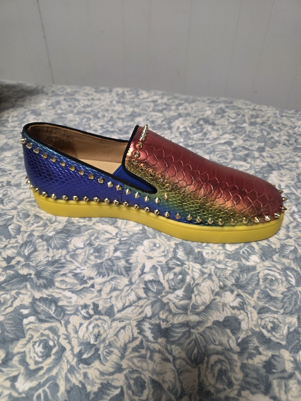 Christian Louboutin Multicolor Studded Slip-On Sneakers
